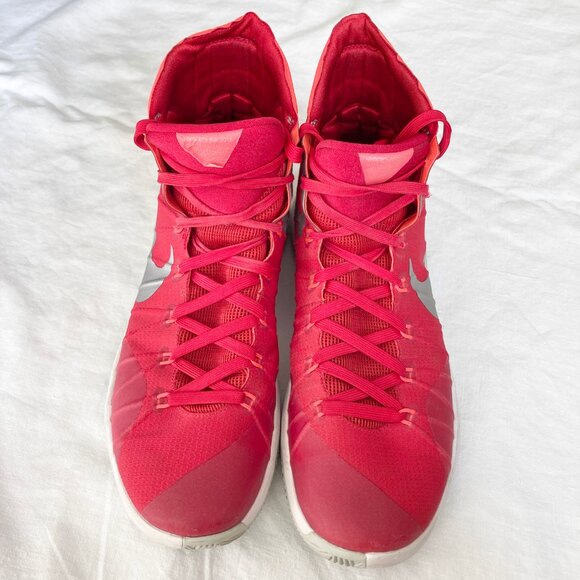 Nike Hyperdunk 2015 Red Silver Metallic Basketball Shoes Men's Size 10 - Picture 5 of 6